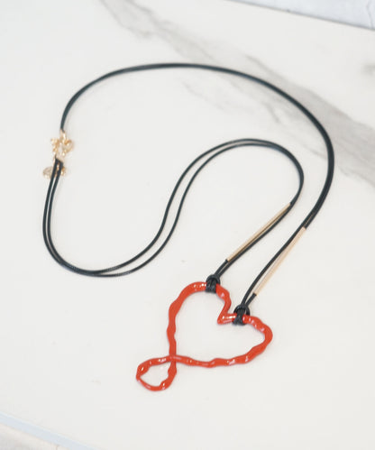 【LOLA CASADEMUNT】Collar cordon fino largo corazon