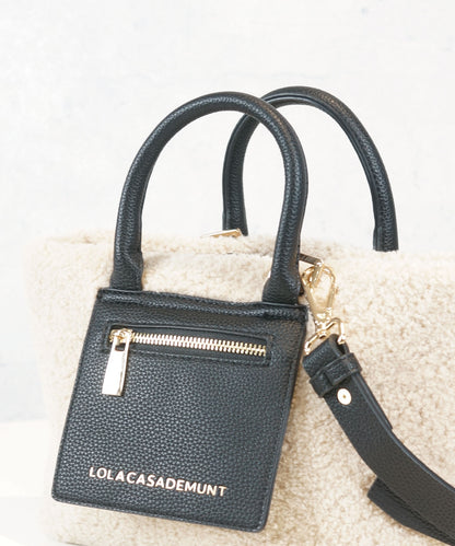 【LOLA CASADEMUNT】フェイクムートン×レザーコンビBAG